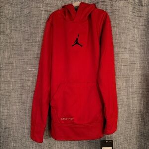 Jordan Red Hoodie with Black Logo